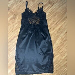 Fashion Nova Black Lace Chemise
